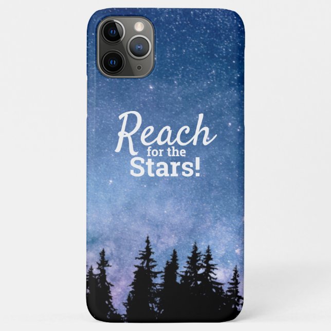Reach For the Stars Motivation Quote Starry Sky Case-Mate iPhone Case (Back)