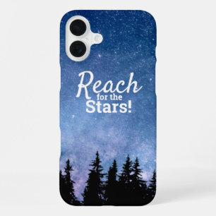 Reach For the Stars Motivation Quote Starry Sky iPhone 16 Plus Case