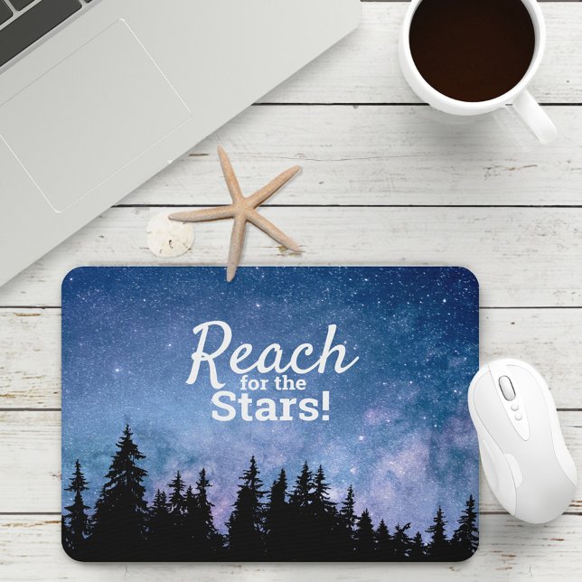 Reach For the Stars Motivational Quote Starry Sky Mouse Mat (Creator Uploaded)