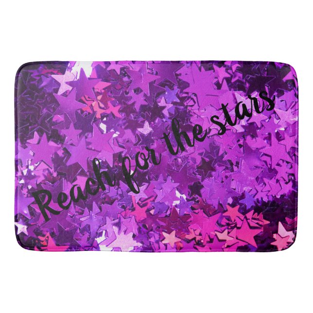Reach for the Stars Purple Bath Mat (Front)