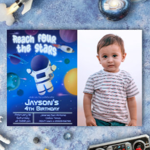 Reach Four the Stars - Outer Space Invitation