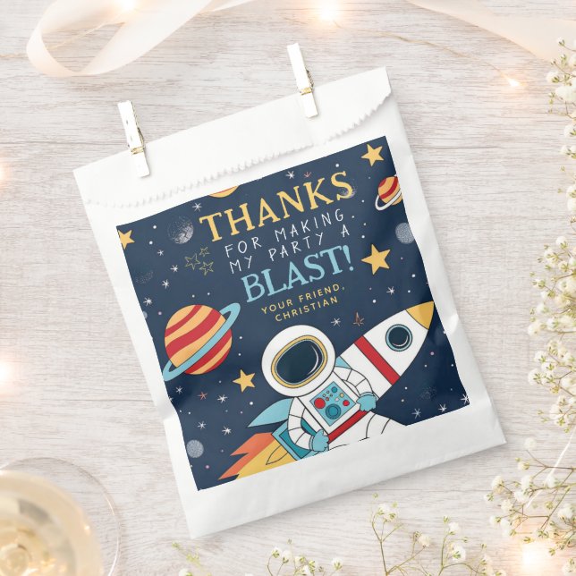 Reach Four the Stars Space Birthday Thank You Favour Bags (Clipped)