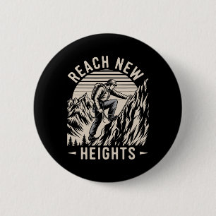 Reach Heights Mountain Climbing Motivation 6 Cm Round Badge