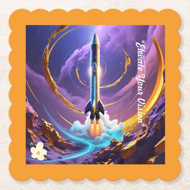 "Reach New Heights" Paper Coaster (Front)