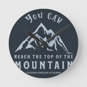 Reach the Top of the Mountain Round Clock