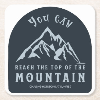 Reach the Top of the Mountain Square Paper Coaster