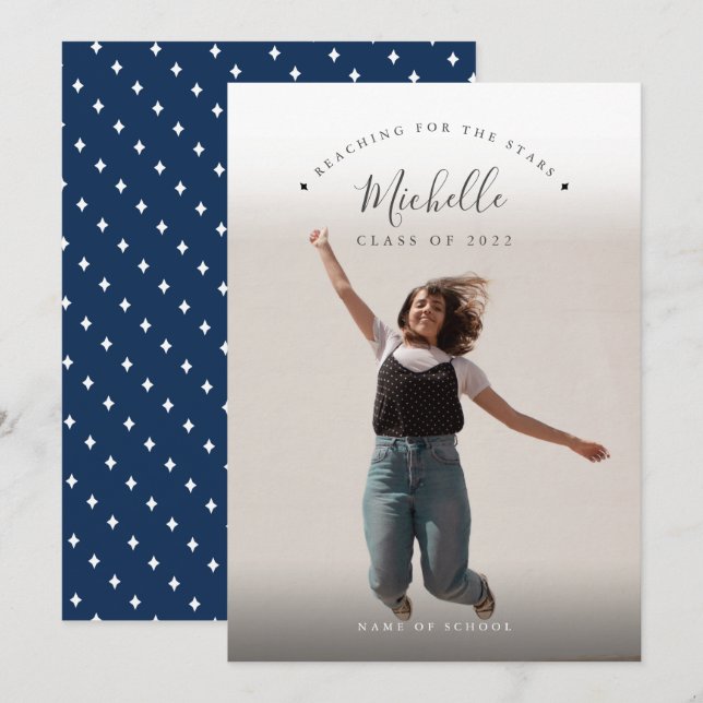 Reaching for the Stars High School Graduation Announcement (Front/Back)