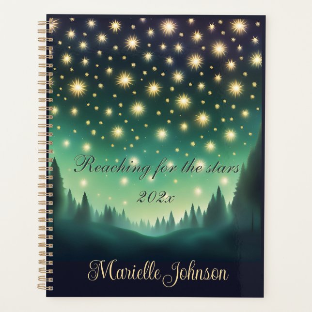 Reaching for the stars - Yearly Planner in Green (Front)