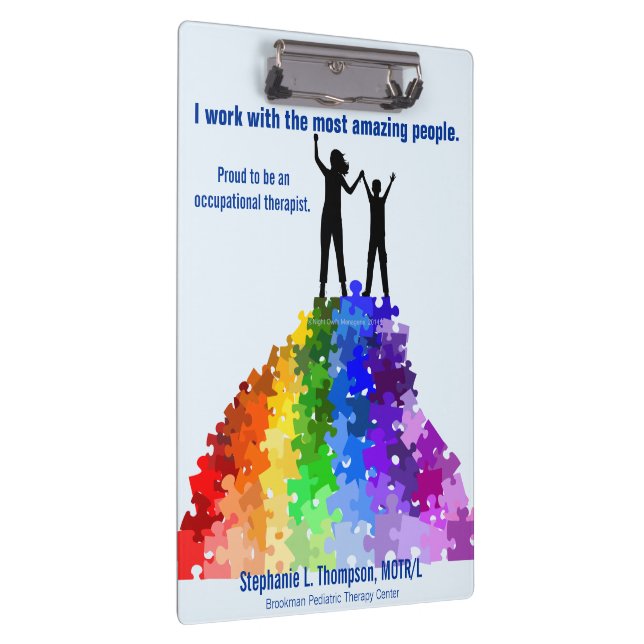 Reaching New Heights In Autism Support Woman & Boy Clipboard (Right)