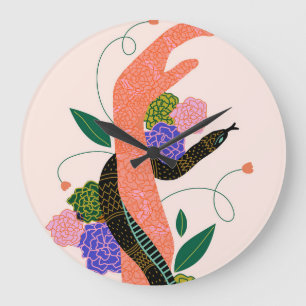 Reaching Out to Nature Large Clock