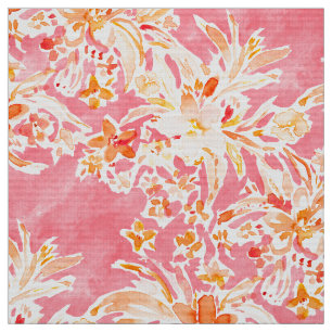 REACHING Pink Wild Floral Fabric