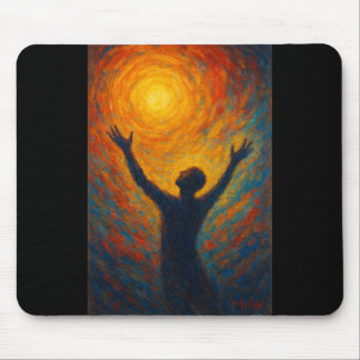 “Reaching the Light — Abstract Oil Silhouette” Mouse Mat