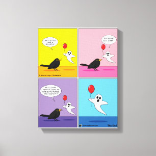 Reaching the Opposite Goal Comic Canvas Print