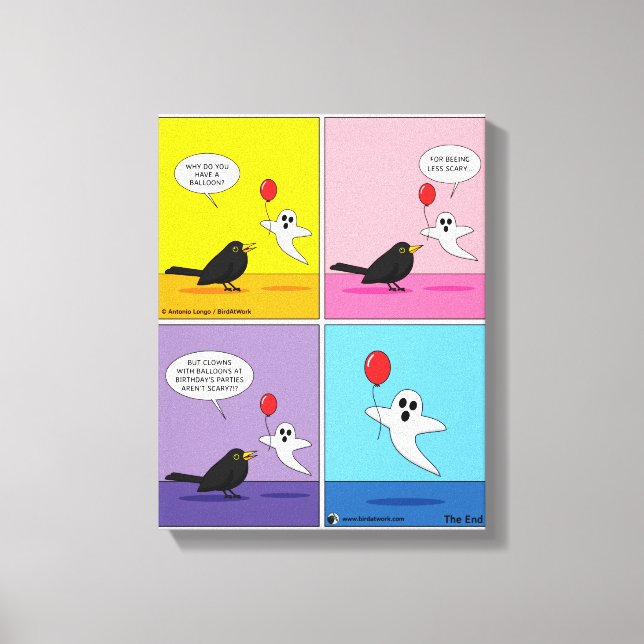 Reaching the Opposite Goal Comic Canvas Print (Front)