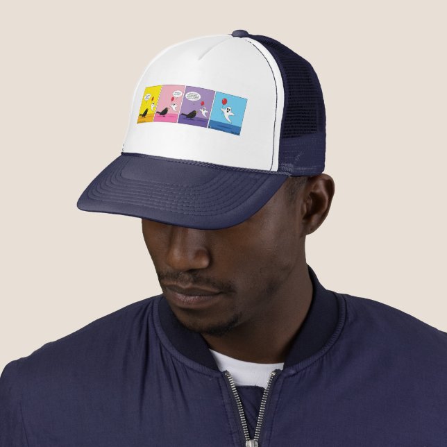 Reaching the Opposite Goal Comic Trucker Hat (In Situ)