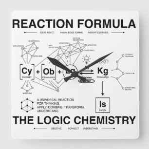 REACTION_FORMULA SQUARE WALL CLOCK