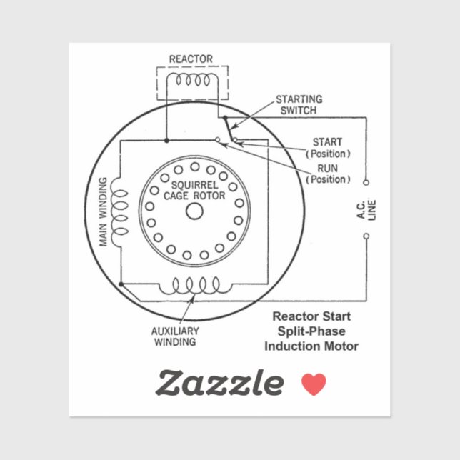 Reactor Start Split-Phase Induction Motor Diagram  (Sheet)