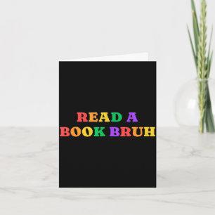 Read a book bruh rainbow vintage card