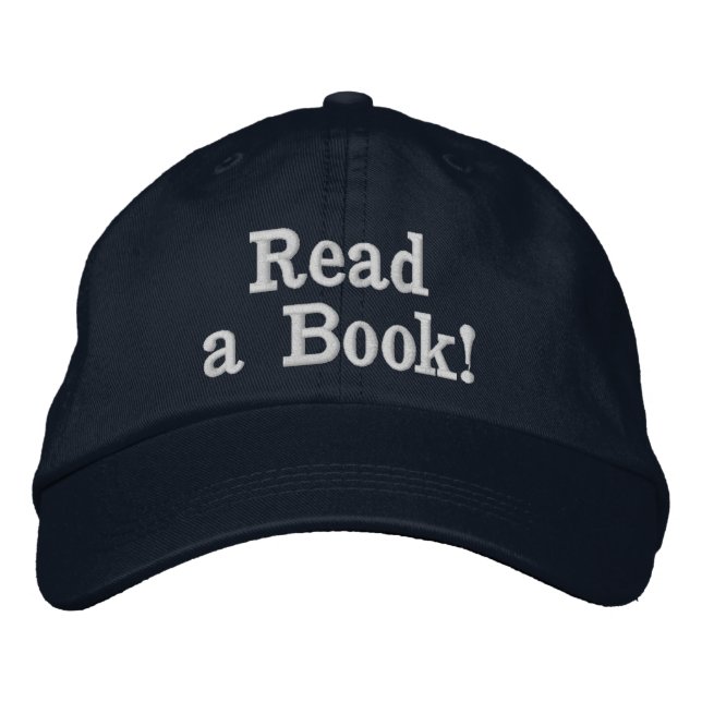 Read a Book! Embroidered Hat (Front)