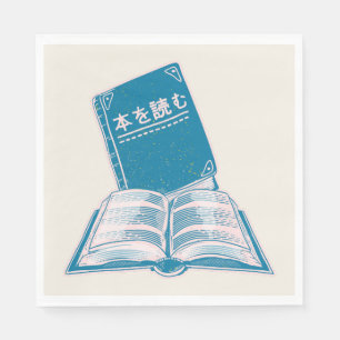 Read a book kanji Japanese text Napkin
