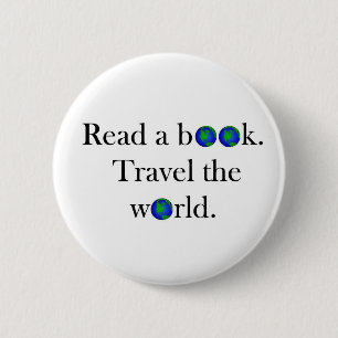 Read a book Travel the World 6 Cm Round Badge