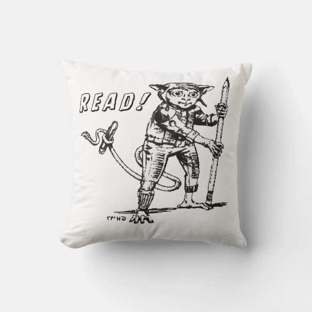 READ! - A throw pillow for Readers and Writers (Front)