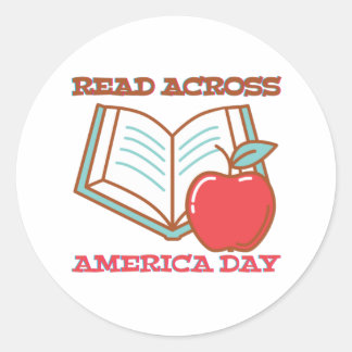 Read Across America Day Classic Round Sticker