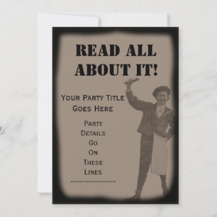 READ ALL ABOUT IT! Newspaper Headline Party Invite