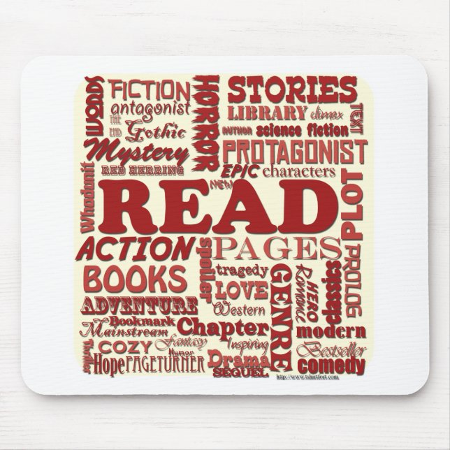 Read all about it red! mouse mat (Front)