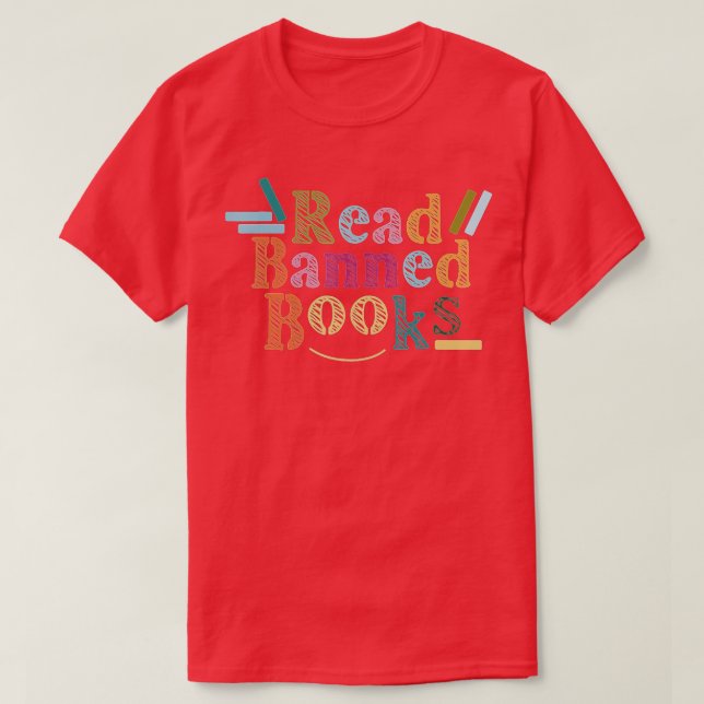 Read banned book, retro bookaholic, book lover, re T-Shirt (Design Front)