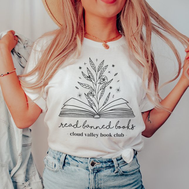 Read Banned Books Blooming Floral Personalised T-Shirt (Creator Uploaded)