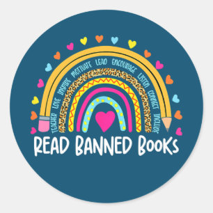 Read Banned Books Borkworm Reading Motivational Classic Round Sticker