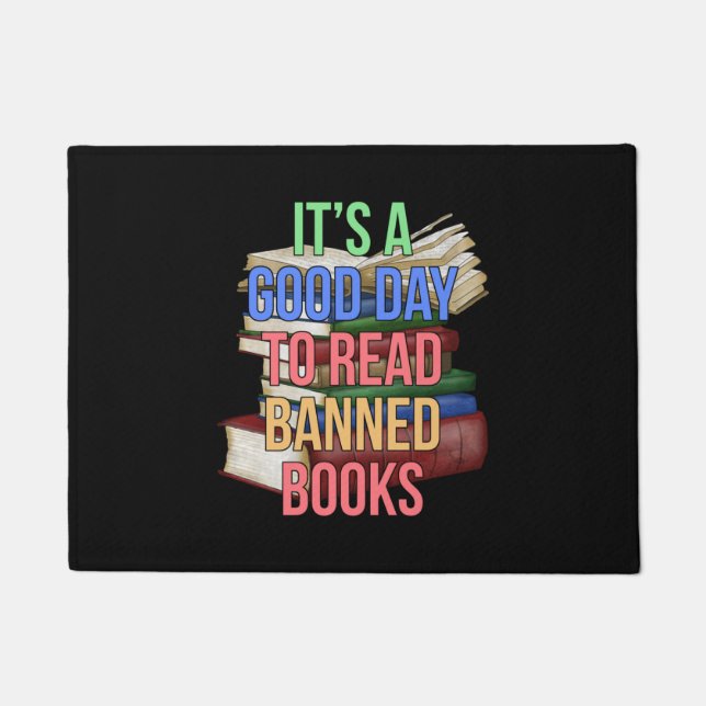 Read Banned Books Librarian Bookworm Book Reader Doormat (Front)