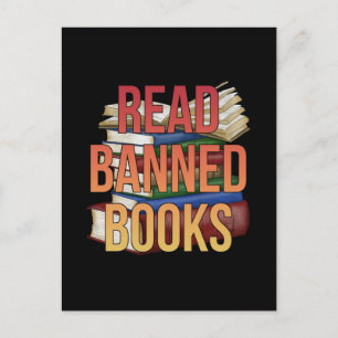 Read Banned Books Librarian Bookworm Book Reader Postcard