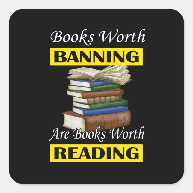 Read Banned Books Librarian Bookworm Book Reader Square Sticker (Front)