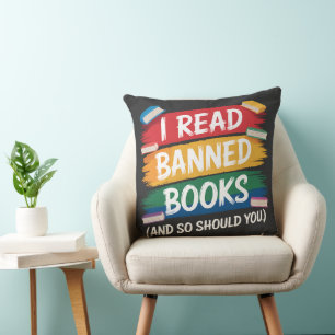 read banned books librarian week cushion