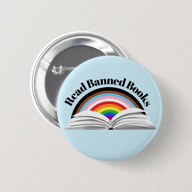 Read Banned Books Progress Pride 6 Cm Round Badge (Front & Back)