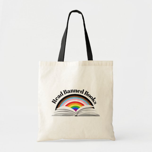 Read Banned Books Progress Pride Tote Bag (Front)