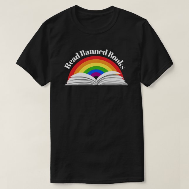 Read Banned Books Rainbow T-Shirt (Design Front)