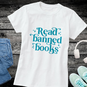 Read Banned Books Reading Lover's Typography  T-Shirt
