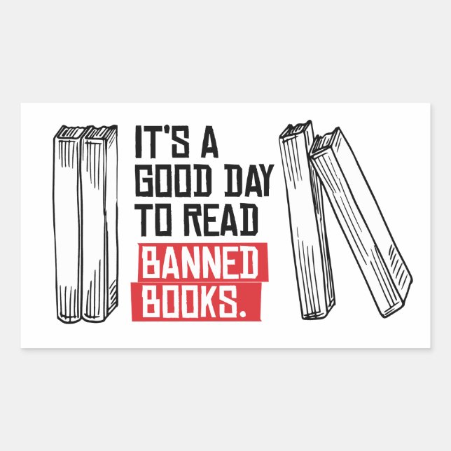Read Banned Books Rectangular Sticker (Front)