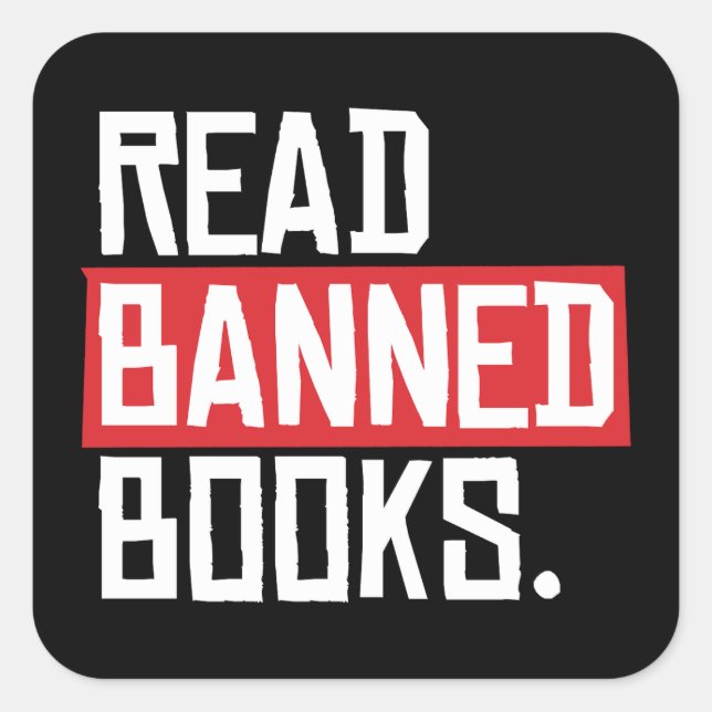 Read Banned Books Square Sticker (Front)