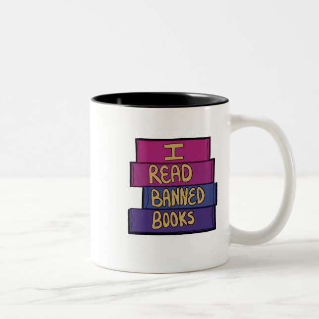 Read Banned Books Two-Tone Coffee Mug (Right)