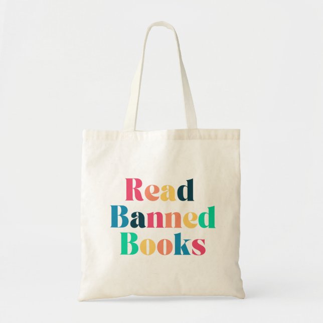Read Banned Books Typography Tote Bag (Front)