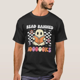 Read banned groovy books ghost reading book Hallow T-Shirt