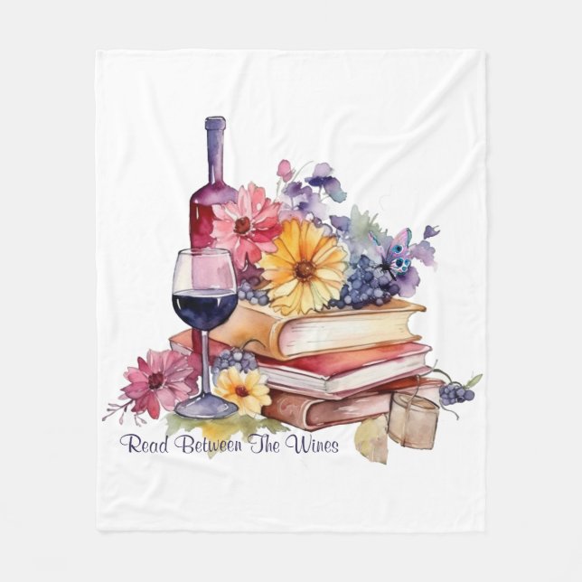 Read Between the Wines Fleece Blanket (Front)
