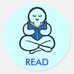 Read blue version classic round sticker