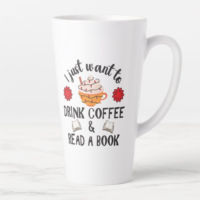 Read Book And Drink Coffee Latte Mug (Right)