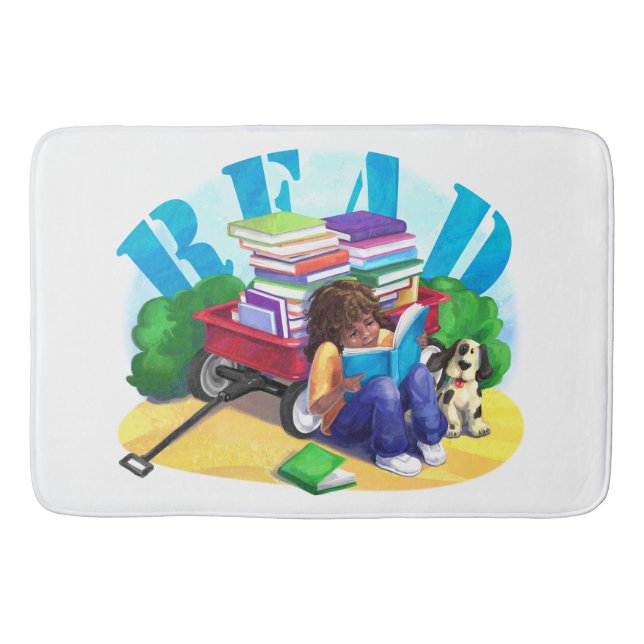 READ Book Wagon Art Bath Mat (Front)