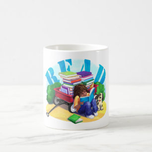 READ Book Wagon Art Coffee Mug